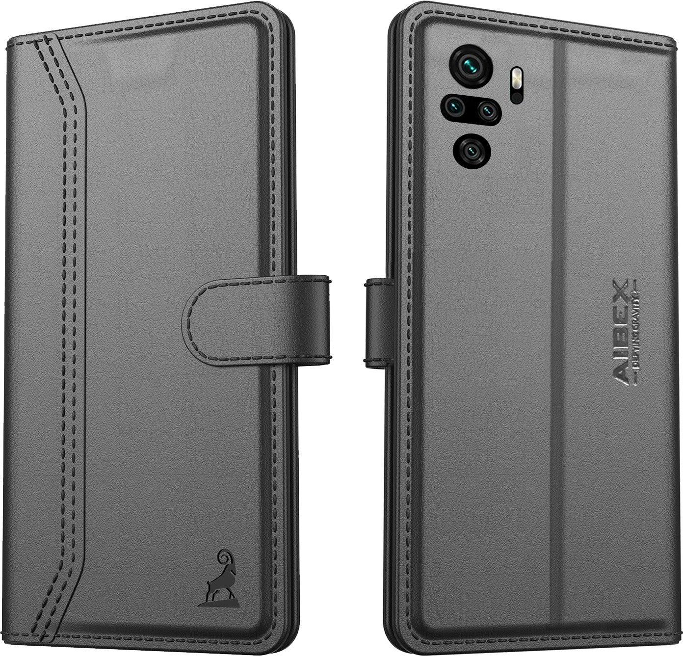 Xiaomi Redmi Note 10 Aibex PU Leather Flip Cover Foldable Stand & Pocket Magnetic Closure - Aibex